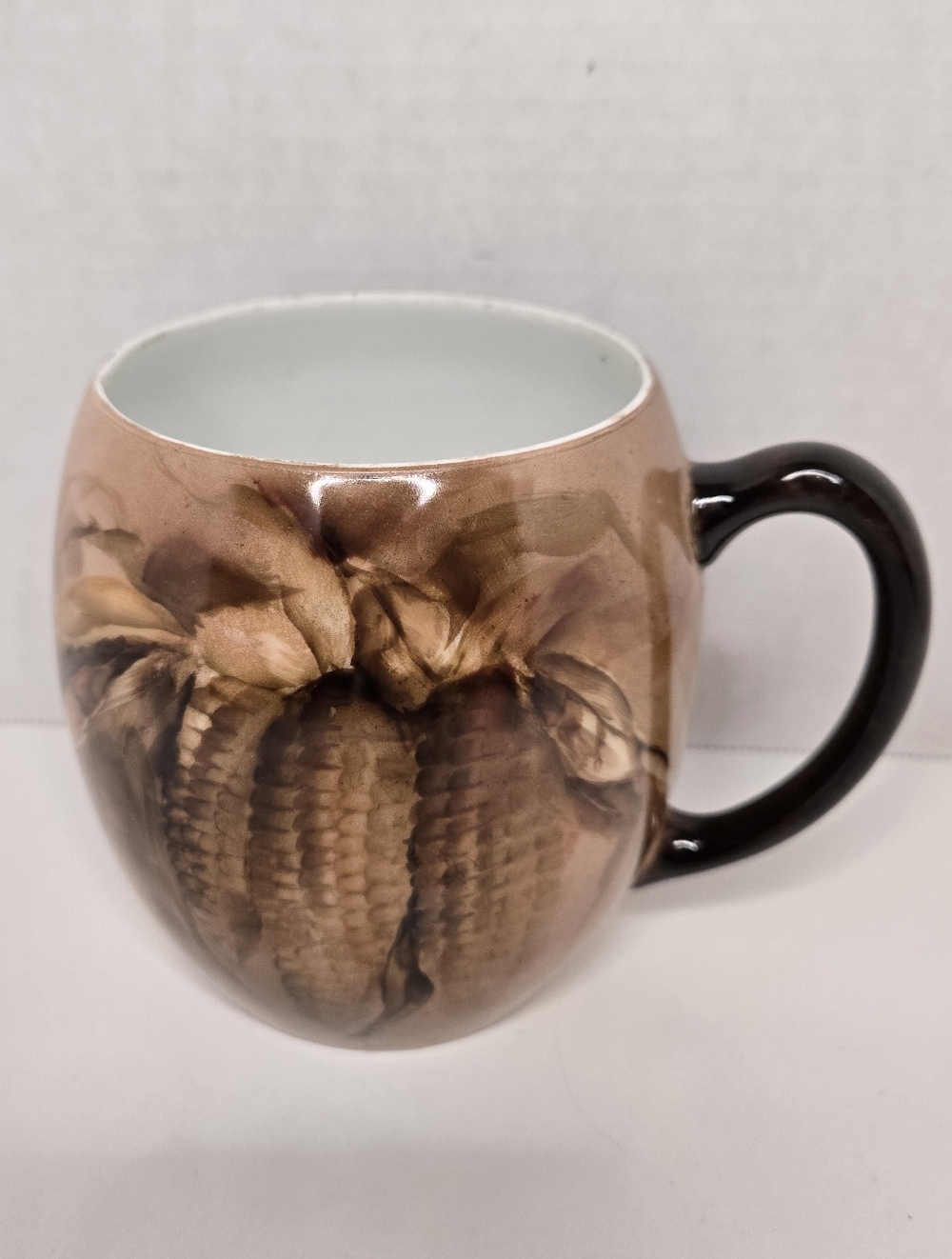 Vintage T&V Limoges France Handpainted Porcelain Mug Stein Corn & Husk Motif